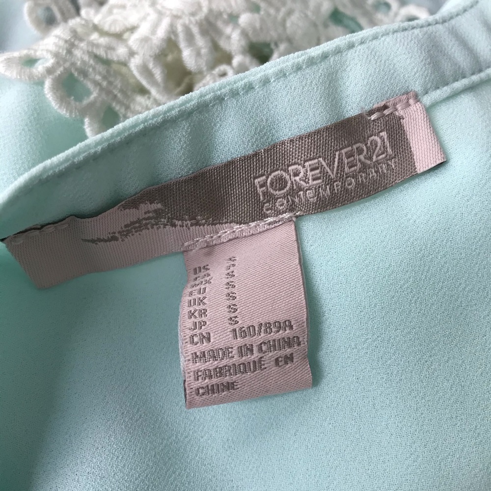 Forever 21 lace 3/4 sleeve blouse Sz S - Picture 9 of 12